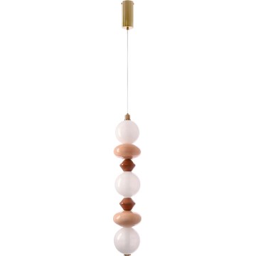 Lampadario LED a cavo FLORES LED/20W/230V dorato/arancione/marrone