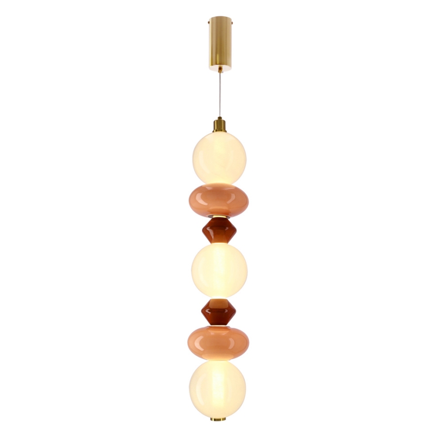 Lampadario LED a cavo FLORES LED/20W/230V dorato/arancione/marrone