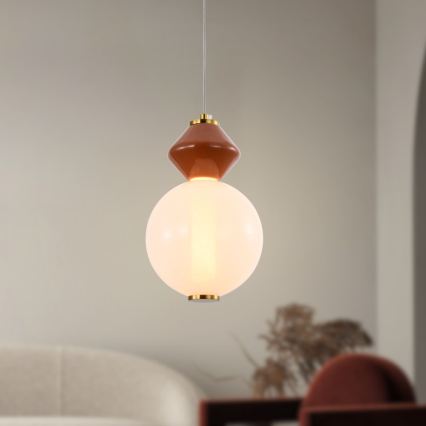 Lampadario LED a cavo FLORES LED/7W/230V oro/marrone