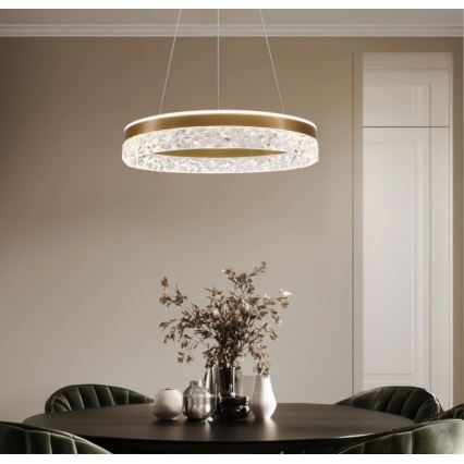 Lampadario LED a cavo FROZI LED/32W/230V Ø 50 cm oro