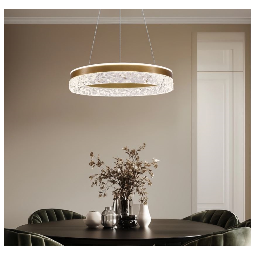 Lampadario LED a cavo FROZI LED/32W/230V Ø 50 cm oro