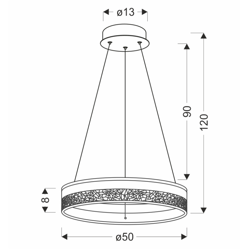 Lampadario LED a cavo FROZI LED/32W/230V Ø 50 cm oro