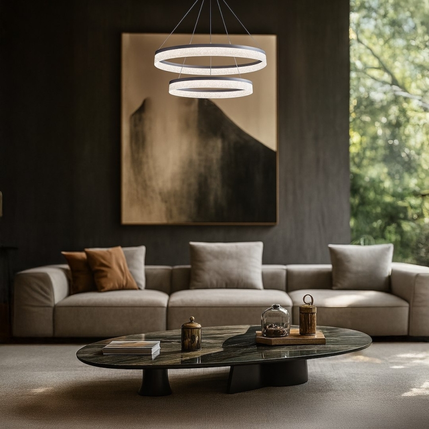 Lampadario LED a cavo GALA LED/54W/230V Ø 60 cm argento