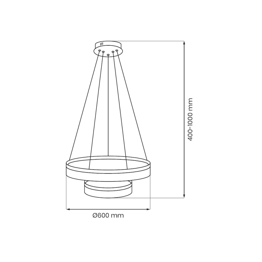 Lampadario LED a cavo GALA LED/54W/230V Ø 60 cm argento