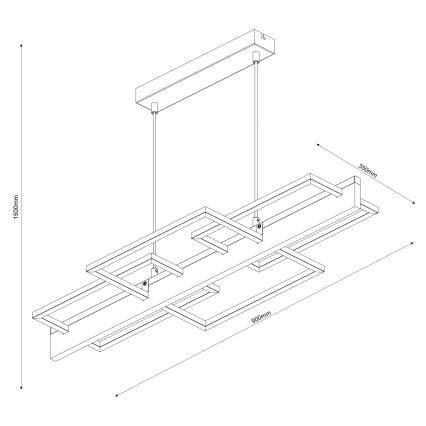 Lampadario LED a cavo LARYSA LED/35W/230V pino