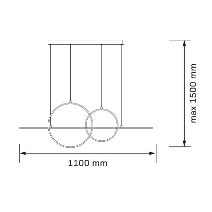 Lampadario LED a cavo LAURA LED/42W/230V dorato