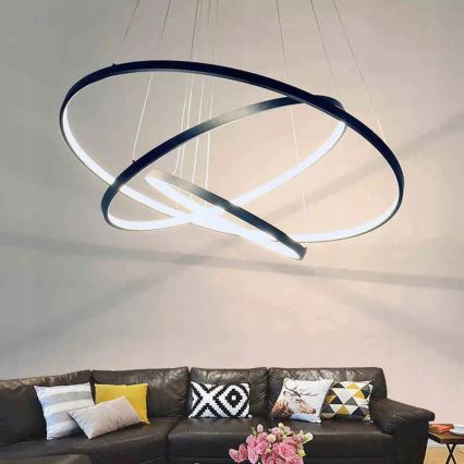 Lampadario LED a cavo LED/90W/230V Ø 80 cm nero