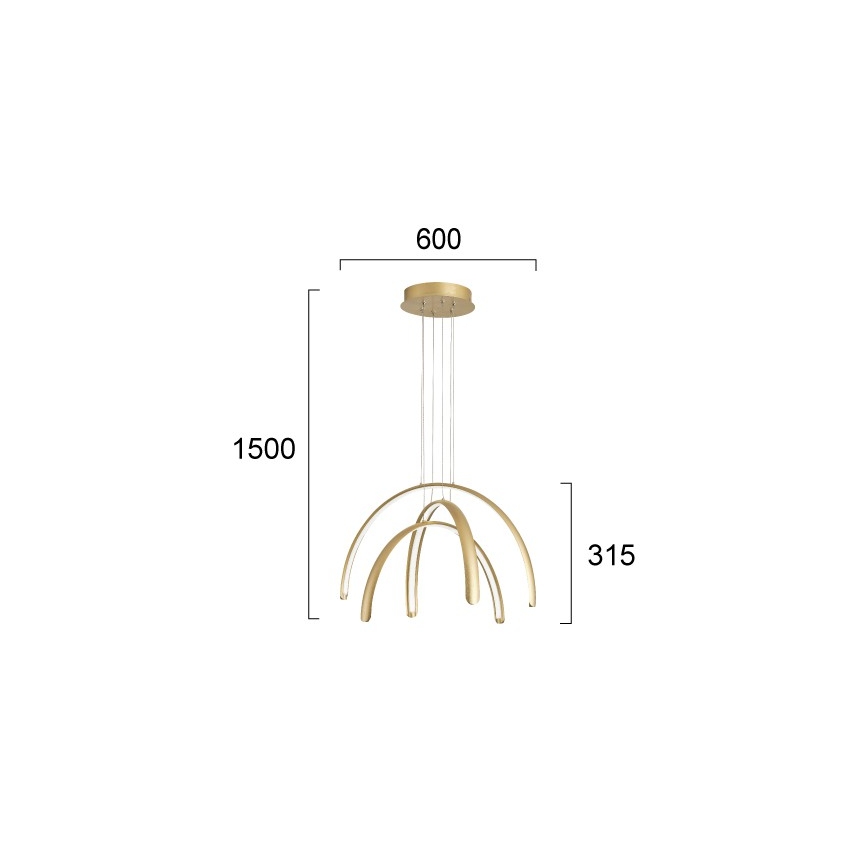 Lampadario LED a cavo MEGAN LED/41W/230V dorato