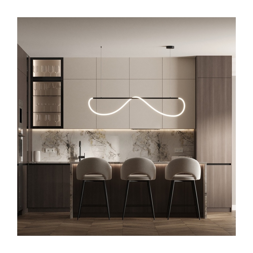 Lampadario LED a cavo MELECA LED/36W/230V 3000/4000/6000K 160 cm nero