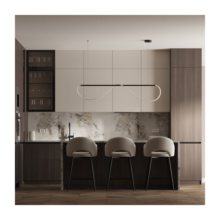 Lampadario LED a cavo MELECA LED/36W/230V 3000/4000/6000K 160 cm nero