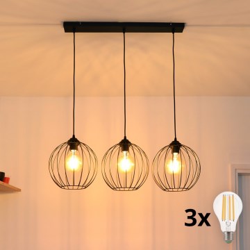 Lampadario LED a cavo MERCURE 3xE27/15W/230V