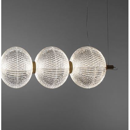 Lampadario LED a cavo PELLUCID LED/23W/230V oro/trasparente