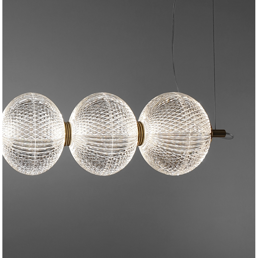 Lampadario LED a cavo PELLUCID LED/23W/230V oro/trasparente