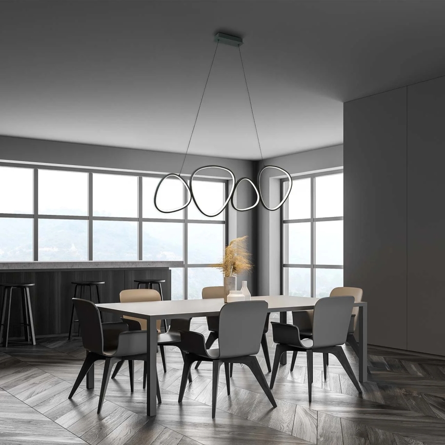 Lampadario LED a cavo PETRA LED/48W/230V 4000K nero