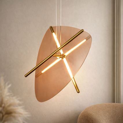 Lampadario LED a cavo RELAX LED/15W/230V oro/marrone fumé