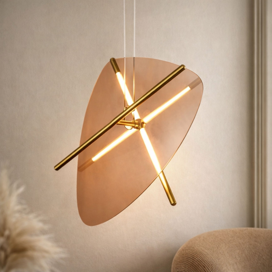 Lampadario LED a cavo RELAX LED/15W/230V oro/marrone fumé