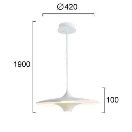 Lampadario LED a cavo RENE LED/19W/230V IRC 90 bianco