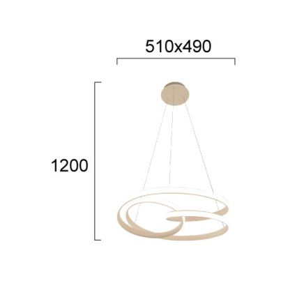 Lampadario LED a cavo RIBBON LED/42W/230V beige