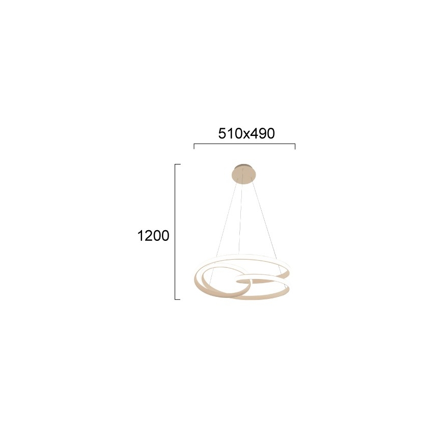 Lampadario LED a cavo RIBBON LED/42W/230V beige