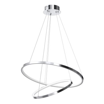 Lampadario LED a cavo ROTONDA LED/51W/230V cromo lucido