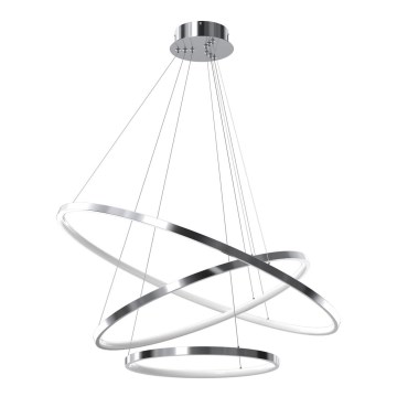 Lampadario LED a cavo ROTONDA LED/93W/230V cromo lucido