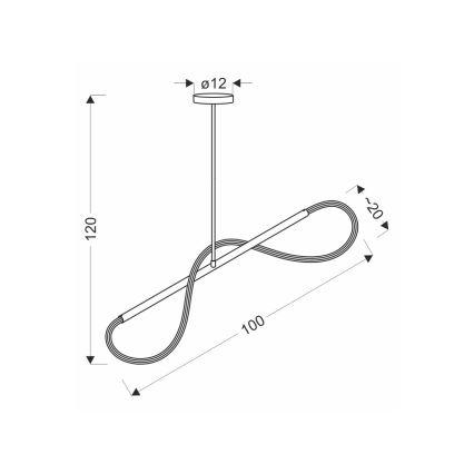 Lampadario LED a cavo SUPREME LED/22W/230V 100 cm oro