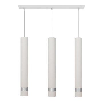 Lampadario LED a cavo TUBA 3xGU10/4,8W/230V bianco/cromo lucido