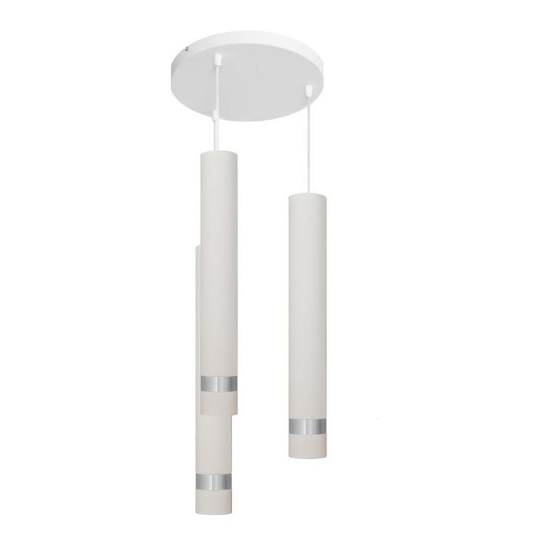 Lampadario LED a cavo TUBA 3xGU10/4,8W/230V bianco/cromo lucido