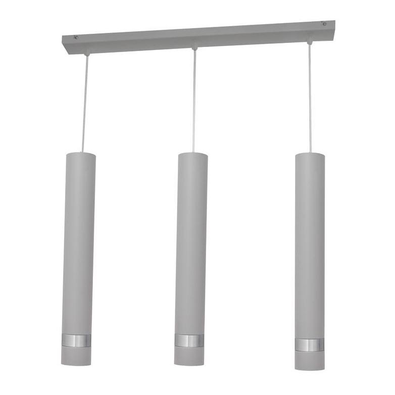 Lampadario LED a cavo TUBA 3xGU10/4,8W/230V grigio/cromo lucido