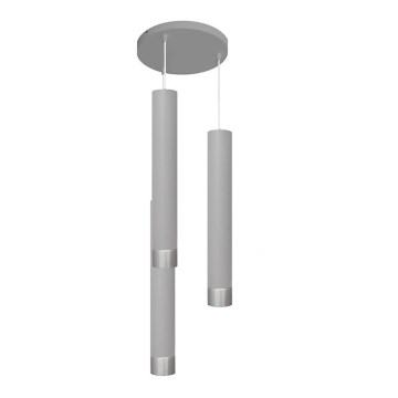 Lampadario LED a cavo TUBA 3xGU10/4,8W/230V grigio/cromo lucido