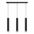Lampadario LED a cavo TUBA 3xGU10/4,8W/230V nero/cromo lucido