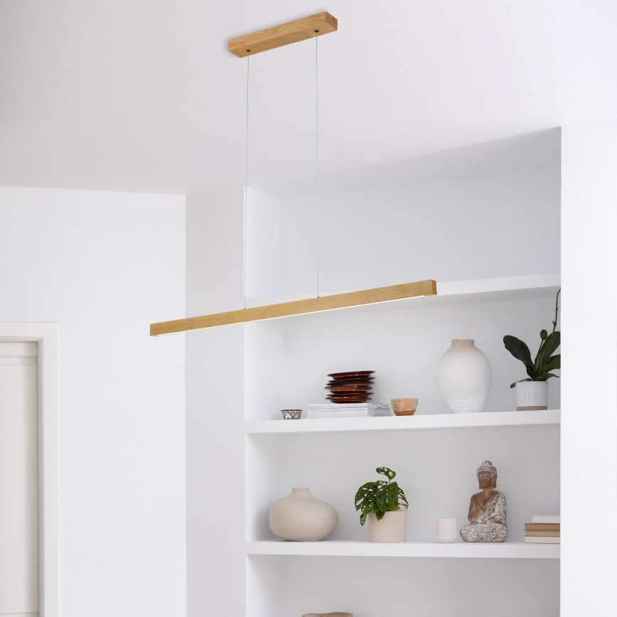 Lampadario LED a cavo VERDE LED/18W/230V 3000K 106 cm rovere