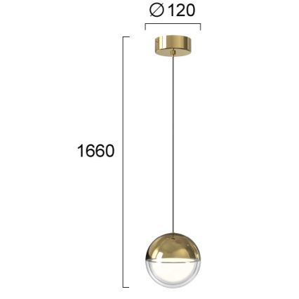 Lampadario LED a cavo ZIREA LED/7W/230V, dorato