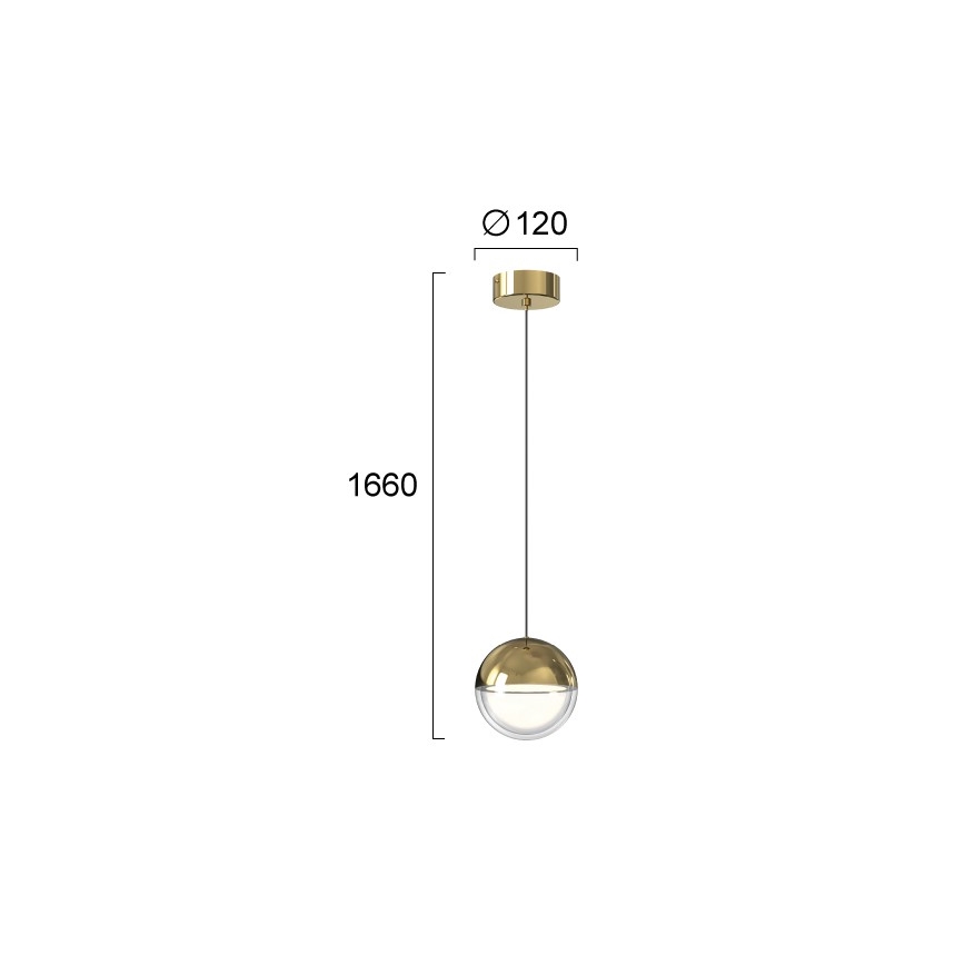 Lampadario LED a cavo ZIREA LED/7W/230V, dorato