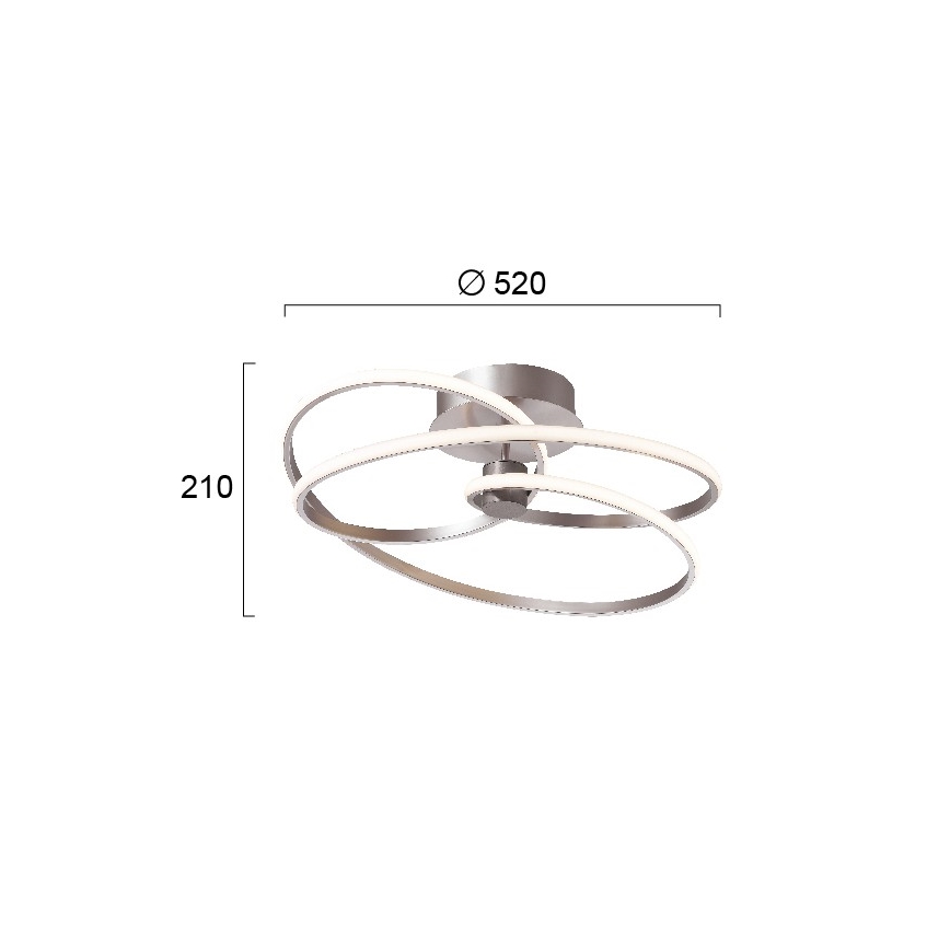 Lampadario LED a plafone CORT LED/40W/230V, argento