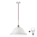 Lampadario LED a sospensione con cavo 1xE27/60W/230V bianco/rosso