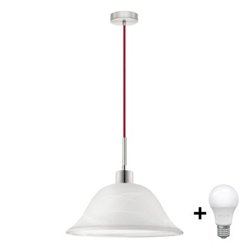 Lampadario LED a sospensione con cavo 1xE27/60W/230V bianco/rosso