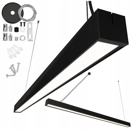 Lampadario LED a sospensione con cavo / a plafone LED/44W/230V 4000K 120 cm nero