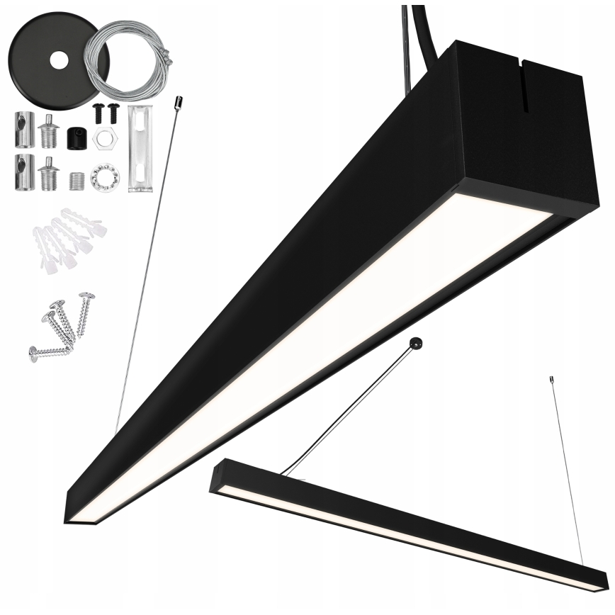 Lampadario LED a sospensione con cavo / a plafone LED/44W/230V 4000K 120 cm nero