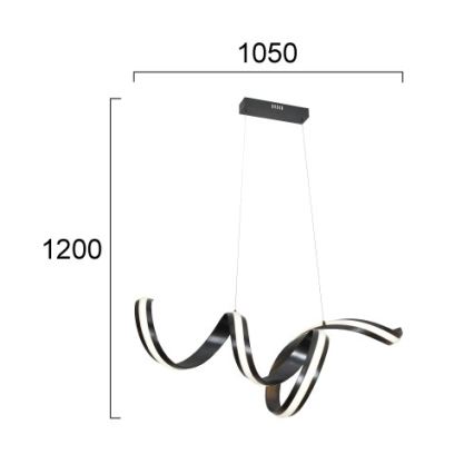 Lampadario LED a sospensione con cavo AREZIA LED/42W/230V, nero