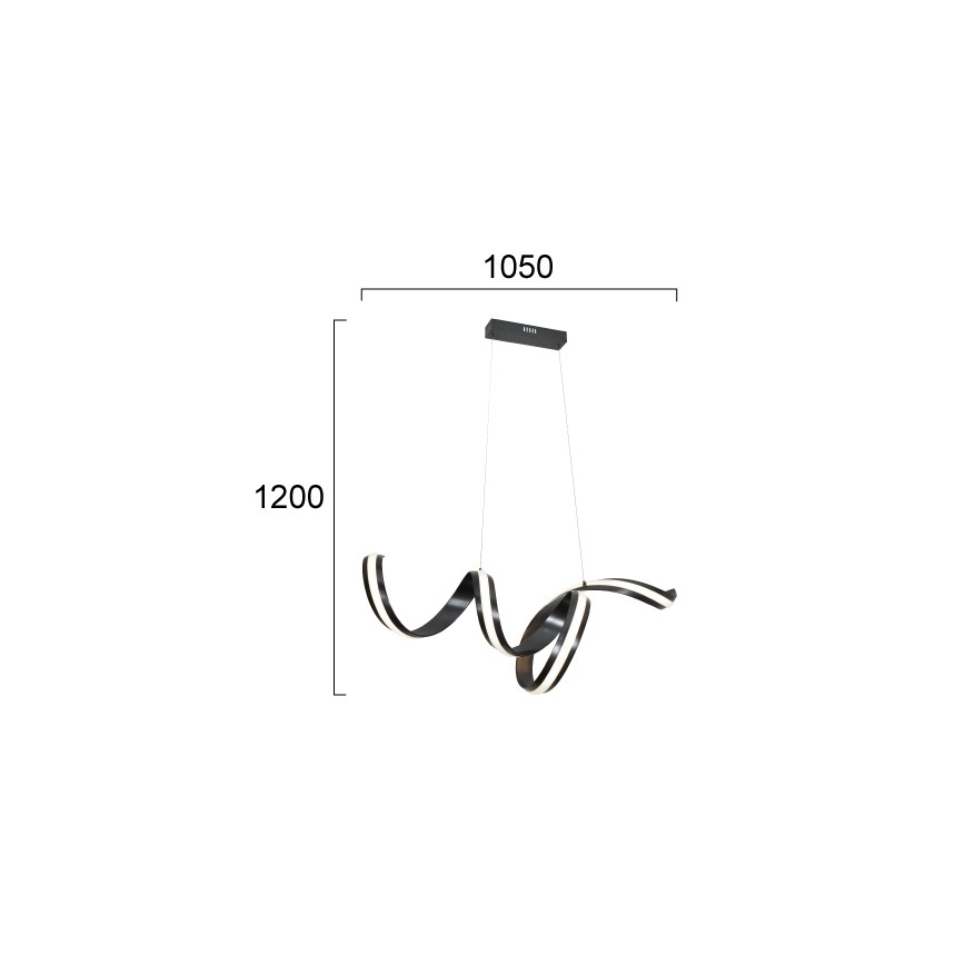 Lampadario LED a sospensione con cavo AREZIA LED/42W/230V, nero