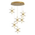 Lampadario LED a sospensione con cavo BUTTERFLY 12xLED/5W/230V 3000K dorato