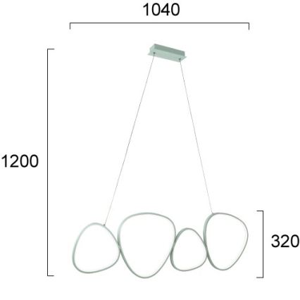 Lampadario LED a sospensione con cavo HELIX LED/50W/230V argento