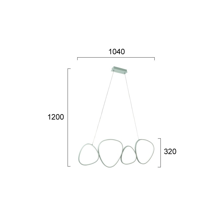 Lampadario LED a sospensione con cavo HELIX LED/50W/230V argento