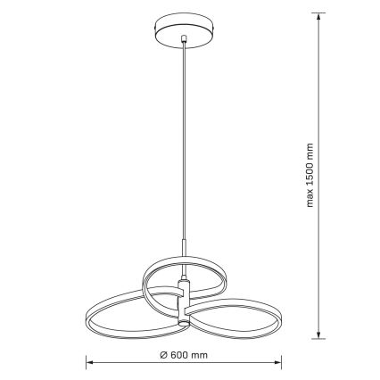 Lampadario LED a sospensione con cavo RIBBON LED/25W/230V 4000K nero