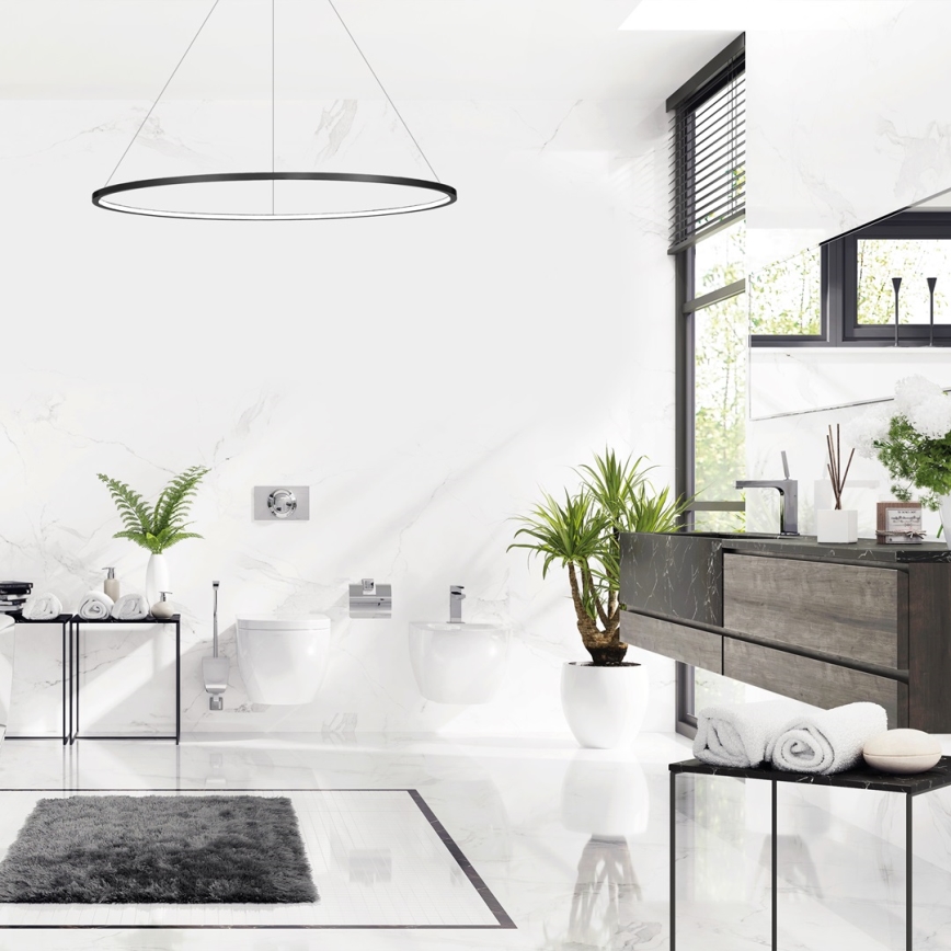 Lampadario LED a sospensione con cavo SATURNO LED/65W/230V Ø 120 cm IP44 nero