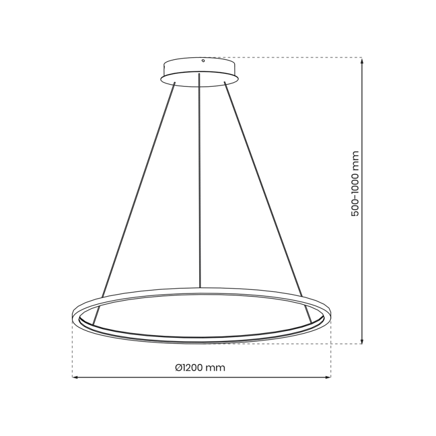 Lampadario LED a sospensione con cavo SATURNO LED/65W/230V Ø 120 cm IP44 nero