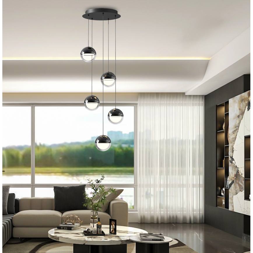 Lampadario LED a sospensione con cavo ZIREA LED/30W/230V nero