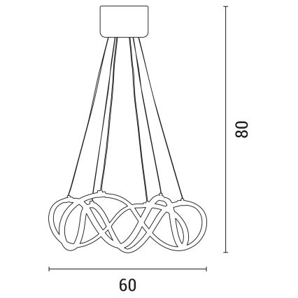 Lampadario LED a sospensione con filo 2xLED/27W/230V 3000/4000/6000K nero