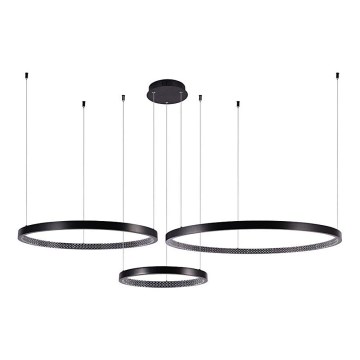 Lampadario LED a sospensione con filo 3xLED/19W/230V 4000K nero